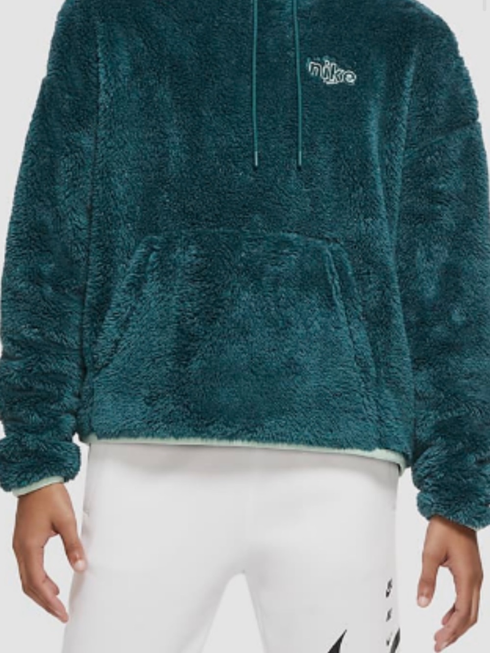Nike Women’s Teal Plush Teddy Pullover Hoodie